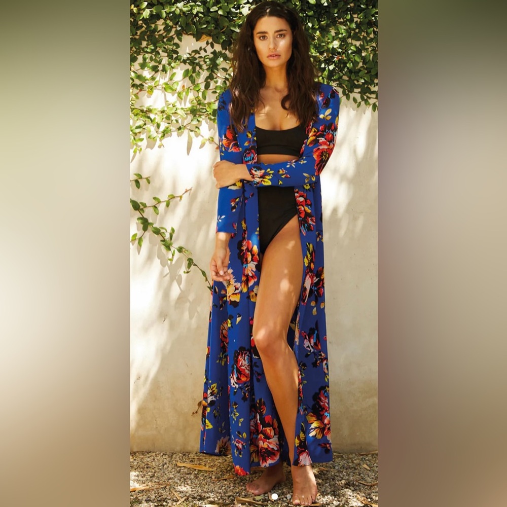 We Are Leone Silk Maxi Dress/Robe Cover Up